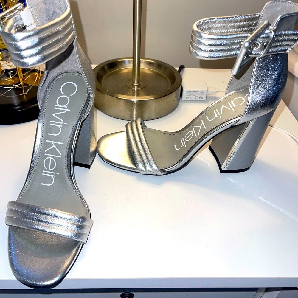 Ck silver stilettos
